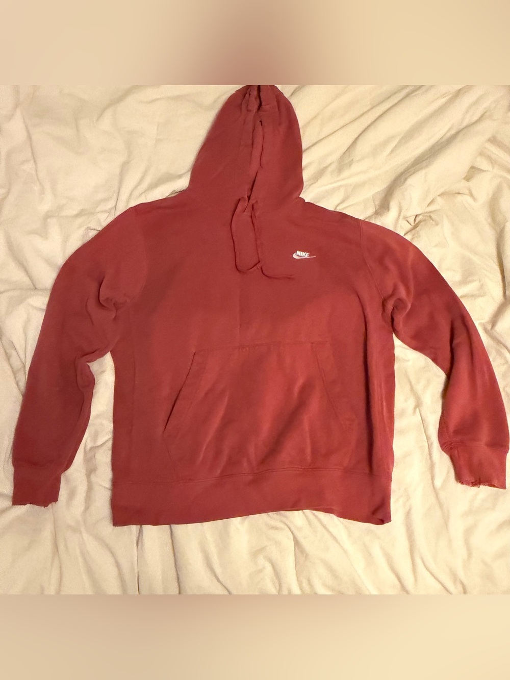 Nike Men's Brick Red Crewneck Hoodie Sweatshirt